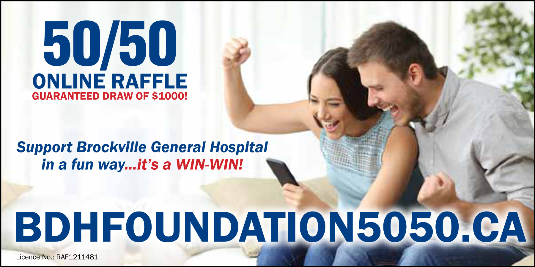 THE BROCKVILLE AND DISTRICT HOSPITAL FOUNDATION LAUNCHES ONLINE 50/50 DRAWS IN SUPPORT OF EQUIPMENT PURCHASES FOR   BROCKVILLE GENERAL HOSPITAL 